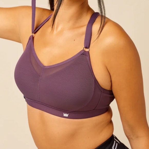 SHEFIT Full Coverage Bra Medium Impact 5Luxe Dark Raisin Adjustable - Picture 2 of 7